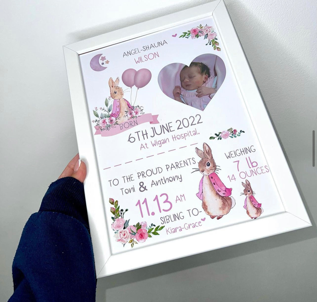 Personalised nursery print Personalised photo prints