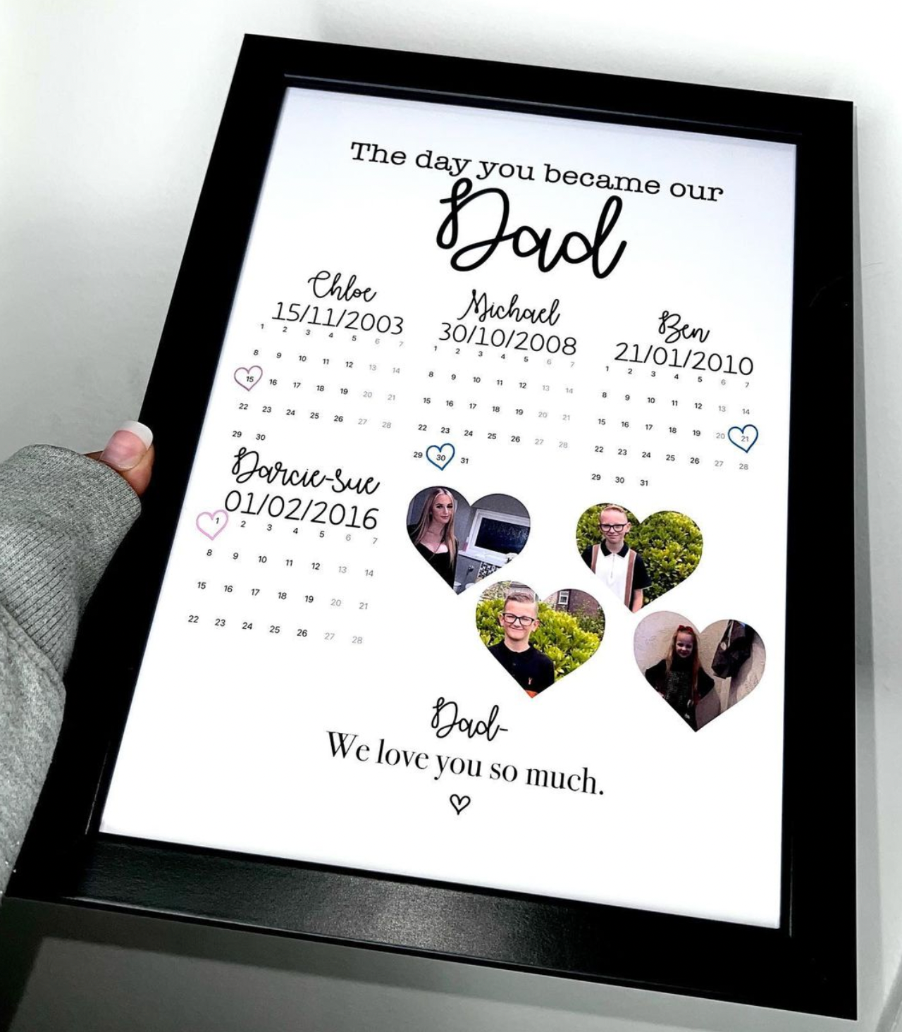 The day you became our Dad Personalised photo prints