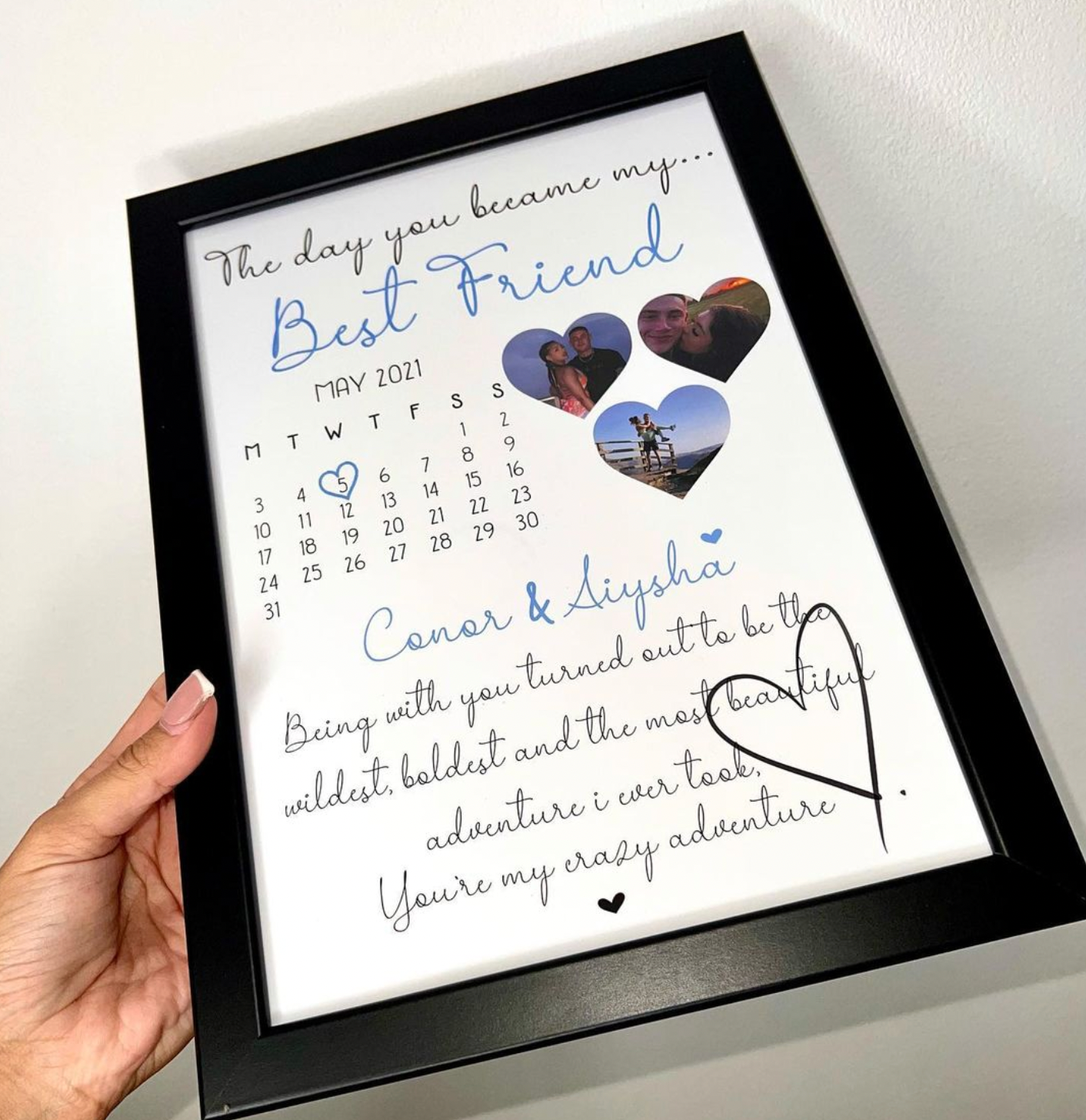 The day you became my best friend Personalised photo prints